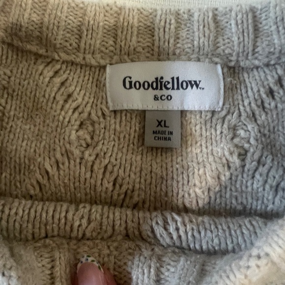 Goodfellow & Co Men's Off White Cable Knit Sweater Size XL - Picture 4 of 6